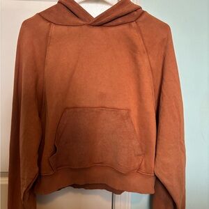 Burnt Orange Aerie Cropped Hoodie